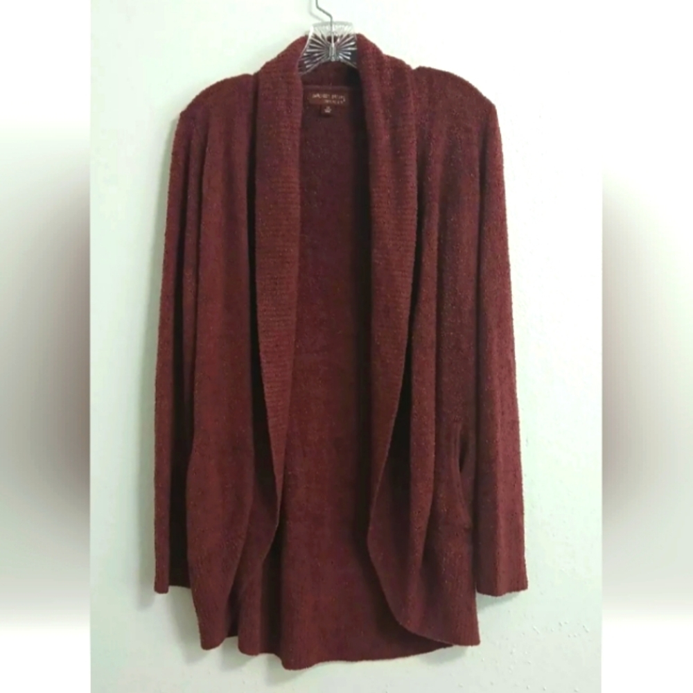 Barefoot dreams cozychic lite burgundy women's cardigan XS regular